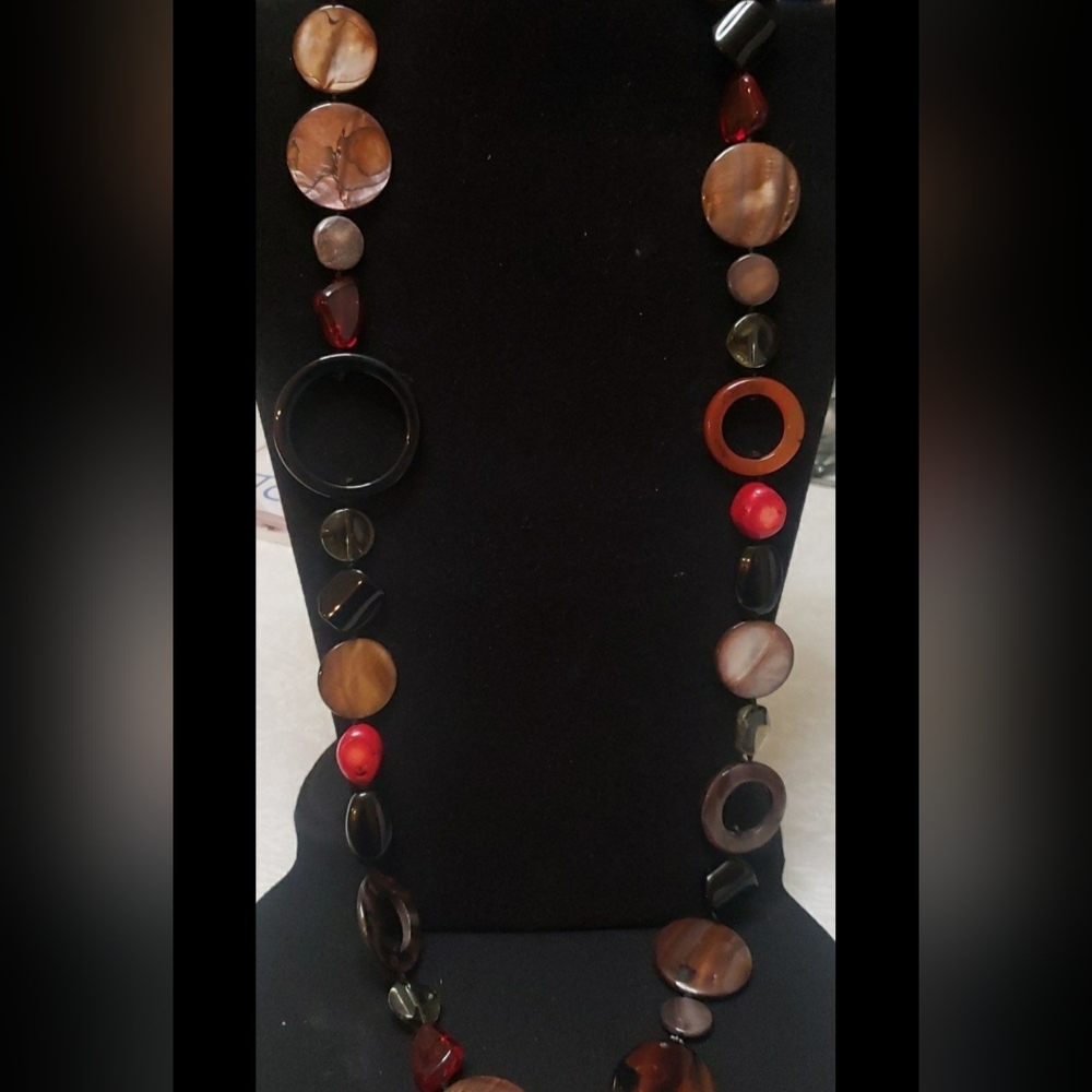 Vintage Glass/Stone Long Necklace.